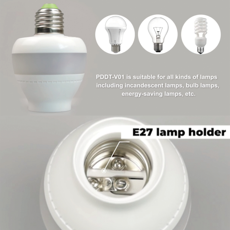 PDLux PDDT V01 5.8GHz Penderia Gelombang Mikro E27 Pemegang Lampu